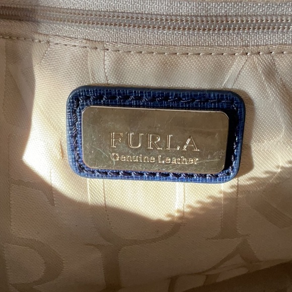 Furla ELENA saffiano Medium Navy 2 way Bag - Picture 9 of 10